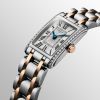Montre Longines Dolcevita Cadran Argenté "flinqué" Bracelet acier Coiffe Or Rose