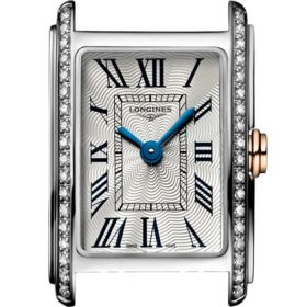 Montre Longines Dolcevita Cadran Argenté "flinqué" Bracelet acier Coiffe Or Rose