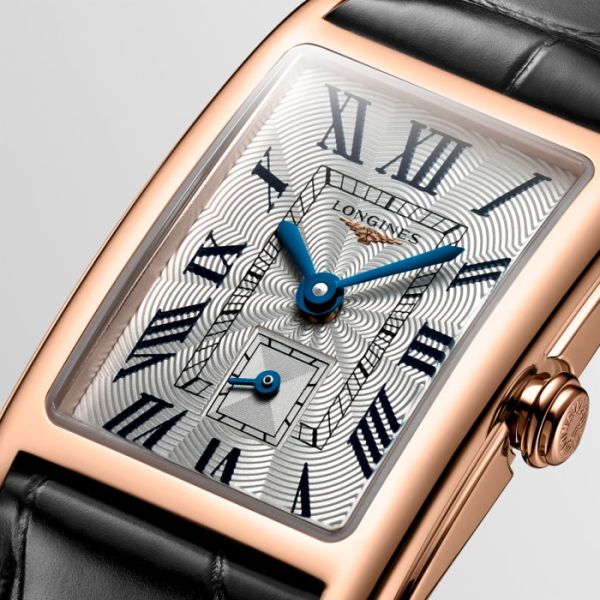 Montre Longines Dolcevita Cadran Argenté "flinqué" Bracelet Alligator