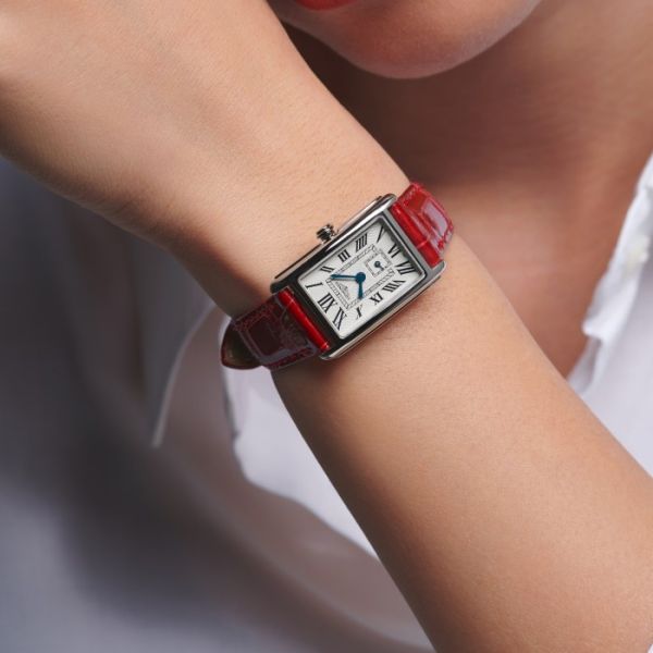 Montre Longines Dolcevita Cadran Argenté "flinqué" Bracelet Alligator