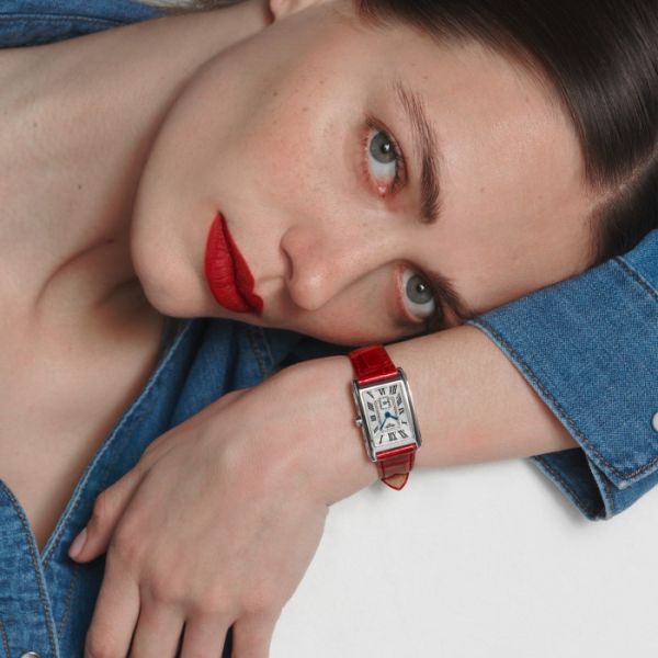 Montre Longines Dolcevita Cadran Argenté "flinqué" Bracelet Alligator