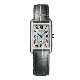 Montre Longines Dolcevita Cadran Argenté "flinqué" Bracelet Alligator