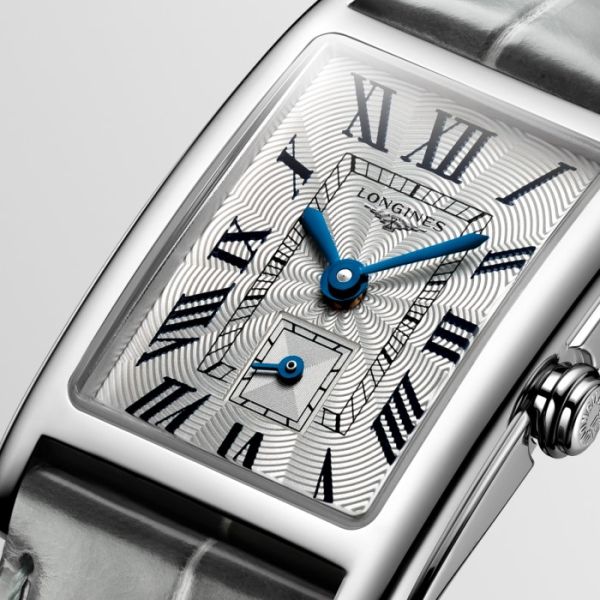 Montre Longines Dolcevita Cadran Argenté "flinqué" Bracelet Alligator