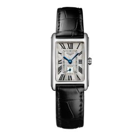 Montre Longines Dolcevita Cadran Argenté "flinqué" Bracelet Alligator