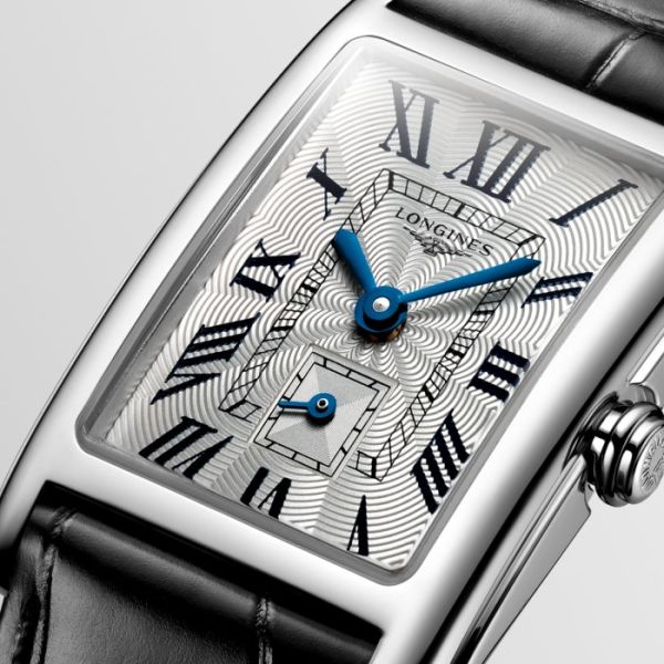 Montre Longines Dolcevita Cadran Argenté "flinqué" Bracelet Alligator