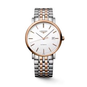 Montre Longines Elegant Collection Cadran Blanc mat Bracelet acier Coiffe Or Rose
