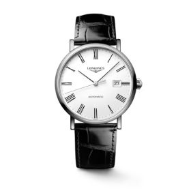 Montre Longines Elegant Collection Cadran Blanc mat Bracelet Alligator