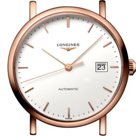 Montre Longines Elegant Collection Cadran Blanc mat Bracelet Alligator