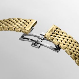 Montre La Grande Classique De Longines Cadran Nacre blanche Bracelet PVD jaune