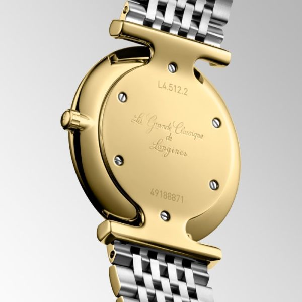 Montre La Grande Classique De Longines Cadran Nacre blanche Bracelet Acier et PVD jaune