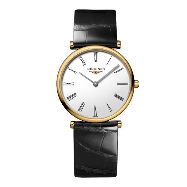 Montre La Grande Classique De Longines Cadran Blanc Bracelet Alligator