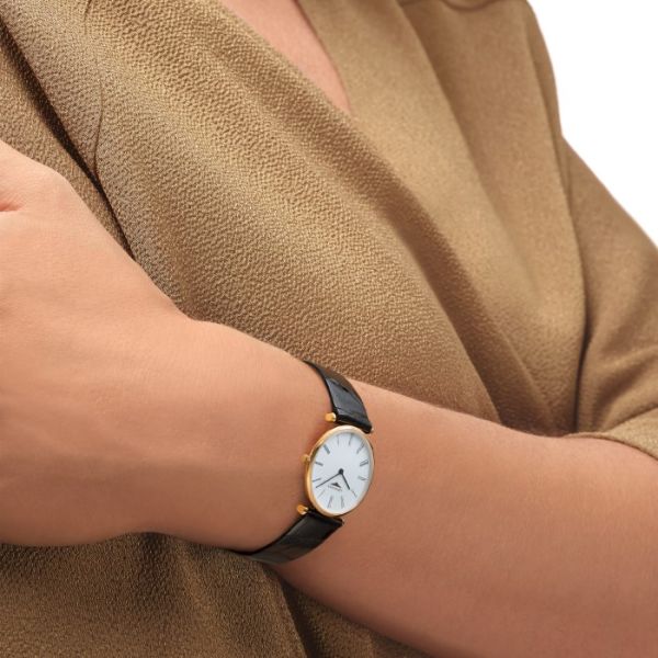 Montre La Grande Classique De Longines Cadran Blanc Bracelet Alligator