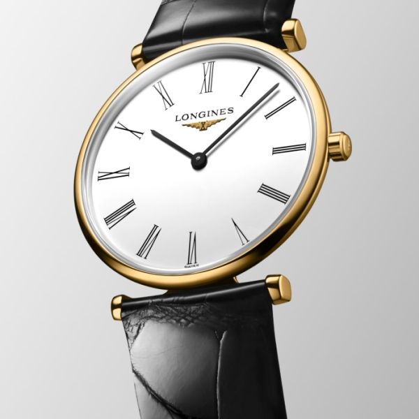 Montre La Grande Classique De Longines Cadran Blanc Bracelet Alligator