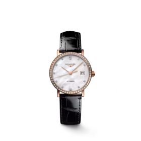 Montre Longines Elegant Collection Cadran Nacre blanche Bracelet Alligator