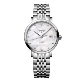 Montre Longines Elegant Collection Cadran Nacre blanche Bracelet Acier