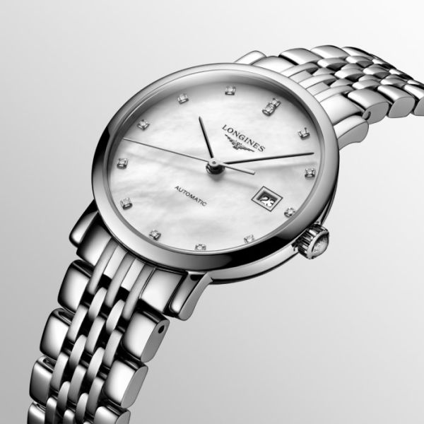 Montre Longines Elegant Collection Cadran Nacre blanche Bracelet Acier