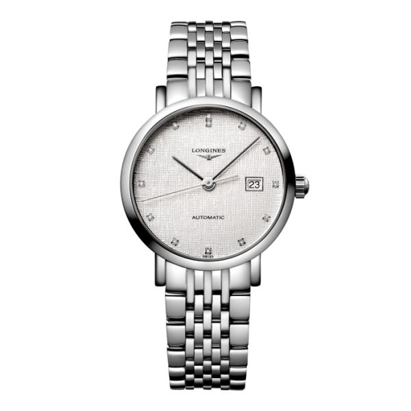 Montre Longines Elegant Collection Cadran Striped Silver Bracelet Acier