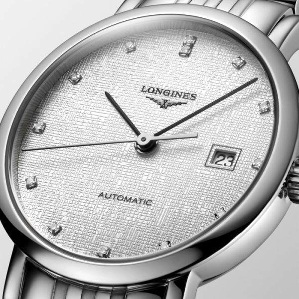 Montre Longines Elegant Collection Cadran Striped Silver Bracelet Acier