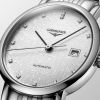 Montre Longines Elegant Collection Cadran Striped Silver Bracelet Acier