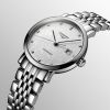Montre Longines Elegant Collection Cadran Striped Silver Bracelet Acier