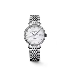Montre Longines Elegant Collection Cadran Nacre blanche Bracelet Acier