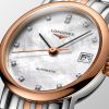 Montre Longines Elegant Collection Cadran Nacre blanche Bracelet acier Coiffe Or Rose