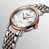 Montre Longines Elegant Collection Cadran Nacre blanche Bracelet acier Coiffe Or Rose