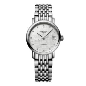 Montre Longines Elegant Collection Cadran Striped Silver Bracelet Acier