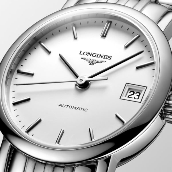 Montre Longines Elegant Collection Cadran Blanc mat Bracelet Acier
