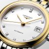 Montre Flagship Cadran Blanc mat Bracelet Acier et PVD jaune