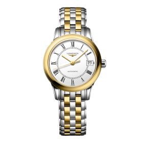 Montre Flagship Cadran Blanc mat Bracelet Acier et PVD jaune