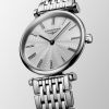 Montre La Grande Classique De Longines Cadran Argenté "flinqué" Bracelet Acier