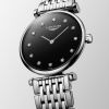 Montre La Grande Classique De Longines Cadran Noir laqué poli Bracelet Acier