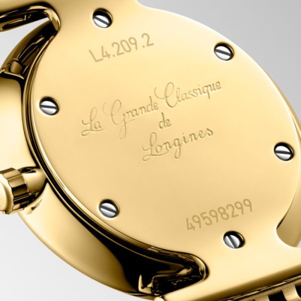 Montre La Grande Classique De Longines Cadran Nacre blanche Bracelet PVD jaune