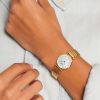 Montre La Grande Classique De Longines Cadran Nacre blanche Bracelet PVD jaune