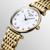 Montre La Grande Classique De Longines Cadran Nacre blanche Bracelet PVD jaune