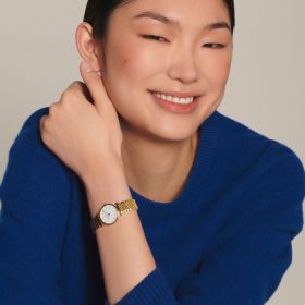 Montre La Grande Classique De Longines Cadran Blanc Bracelet PVD jaune