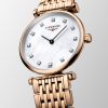 Montre La Grande Classique De Longines Cadran Nacre blanche Bracelet Revêtement PVD rouge