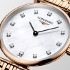 Montre La Grande Classique De Longines Cadran Nacre blanche Bracelet Revêtement PVD rouge