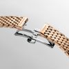 Montre La Grande Classique De Longines Cadran Nacre blanche Bracelet Revêtement PVD rouge