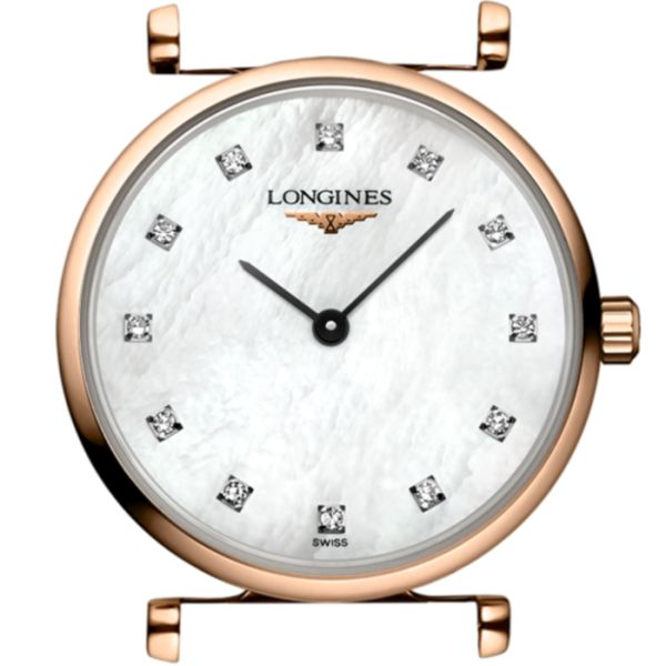 Montre La Grande Classique De Longines Cadran Nacre blanche Bracelet Revêtement PVD rouge