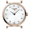Montre La Grande Classique De Longines Cadran Nacre blanche Bracelet Revêtement PVD rouge