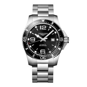 Montre Hydroconquest Cadran Noir soleillé Bracelet Acier