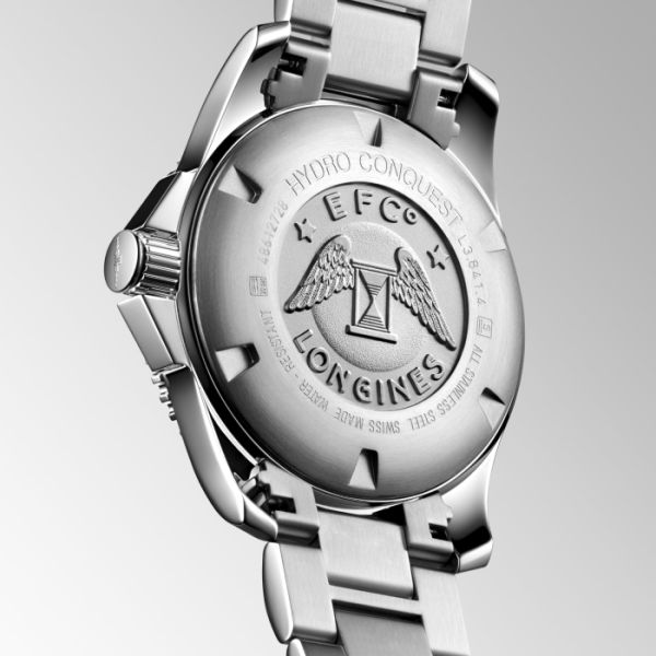 Montre Hydroconquest Cadran Noir soleillé Bracelet Acier