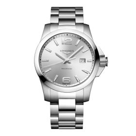 Montre Longines Conquest Cadran Argenté "soleil" Bracelet Acier