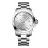 Montre Longines Conquest Cadran Argenté "soleil" Bracelet Acier