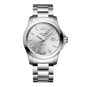 Montre Longines Conquest Cadran Argenté "soleil" Bracelet Acier
