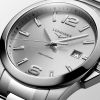 Montre Longines Conquest Cadran Argenté "soleil" Bracelet Acier
