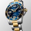 Montre Longines Hydroconquest Cadran Bleu soleillé Bracelet Acier et PVD jaune