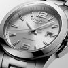 Montre Longines Conquest Cadran Argenté "soleil" Bracelet Acier